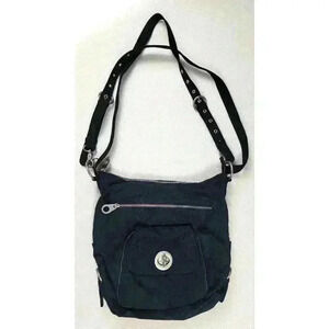 Baggallini Brussels Black Nylon 3-Way Convertible Hobo Handbag Purse